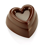 Pavoni Polycarbonate Chocolate Mold: Tiered Heart 30x30mm x 17mm H, 21 Cavities