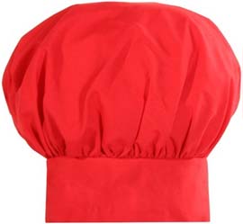 Red Cloth Chef Hat, Adjustable Velcro Closure