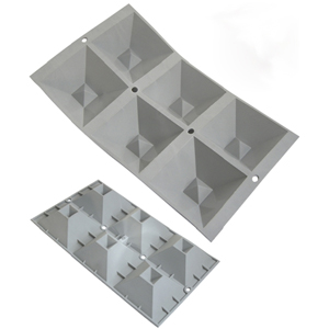 de Buyer Elastomoule Inverted Pyramids, 6 Cavities 8cm x 8cm x 3-1/2cm High