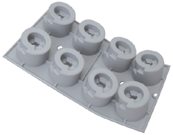 de Buyer Elastomoule "Double Snail" Cylinder, 6cm Dia x 4-1/2cm High, 8 Cavities