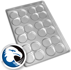 Clustered Hamburger Bun/Muffin Top/Cookie Pan-Mold, 6 Clusters, 4 Molds Per Cluster (Dimensions in Product Description)