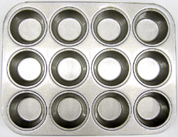 Cupcake Pan, Glazed, 12 Cavities, Each Cavity 2-3/4" Top Inner Diameter�Quantity Limited