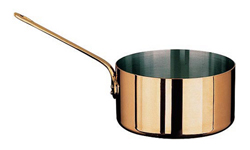 Paderno Copper Cookware with Stainless Steel Interior, 3 1/2 Qt. Sauce pan, 7 7/8"dia. x 4 3/8"D