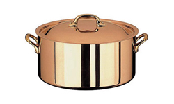 Paderno Copper Cookware with Stainless Steel Interior, 2 Qt. Stew Pan, 6 1/4" dia. x 3 1/2"D