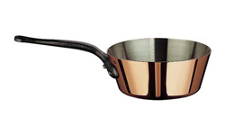 Paderno Copper Cookware with Stainless Steel Interior, 1 Qt. Splayed Saute Pan, 6 1/4"dia. x 2 1/2"D