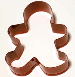 Wilton Gingerbread Boy Cutter, 3-1/2" Top to Bottom, Red