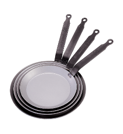 Steel Pancake Crepe Pan. 26cm diam, 10". Heavy quality steel