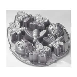 Nordicware Backyard Bugs Cake Pan. Cast Aluminum; Commercial Non-Stick Coating