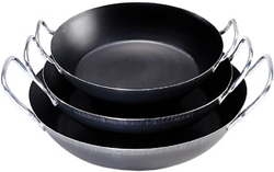 de Buyer Blue Steel Paella Pan, 36cm. SOME SPOTS OF RUST. Discontinued Item; Several Pieces Available