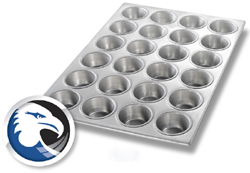 Cupcake Pan, NOT GLAZED, 24 Cavities, Each Cavity 2-3/4" Top Inner Diameter�4 Pieces Available