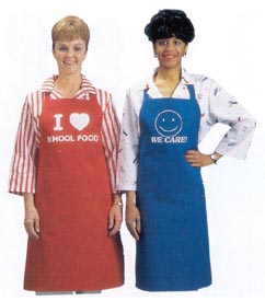 Apron "I LOVE SCHOOL FOOD" Red Size 28" x 33"