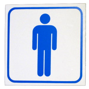 Men Sign, 5-7/8" x 5-7/8," Thick Plastic. 17 Pieces Available