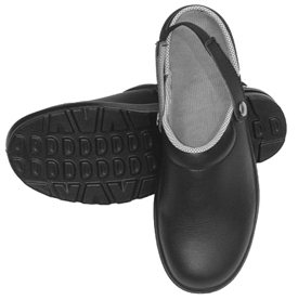 Chef Clogs with removable elastic strap. Safety steel toe. Slip resistant. Light weight