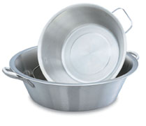 Vollrath 24-Qt Food Container, Stainless Steel, 21-3/4" Diameter, 6-1/8" Deep
