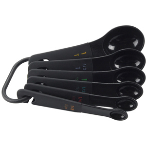 Oxo 6pc Soft Handled Measuring Spoon Set - Black