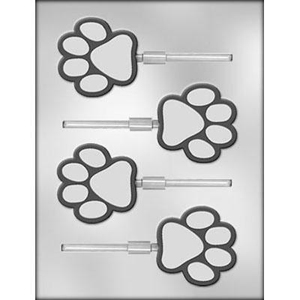 CK Products CK Products 90-11268 Paw-Print Sucker Plastic Chocolate Mold