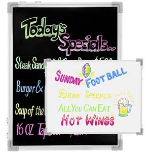 Write-On Board, 24" x 36"; Reversible�1 Side Black, 1 Side White
