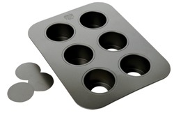Amco Molten Non-stick Cake Pans 6 Cups, each cup 3" x 2"