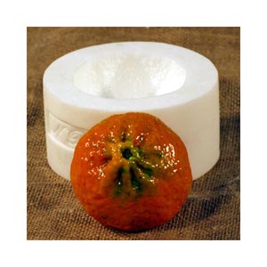 Silicone Rubber Molds. Mandarine, 2" diameter, Marzipan