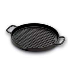 Chasseur Roundl Cast-Iron Grill with Spout and Handles 10 1/4"dia. x 1"D