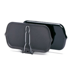 Chasseur Rectangular Cast-Iron Grill with Spouts and Handle 14 1/4 x 8 1/8 x 1D