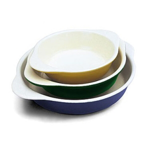 Chasseur Enamel Cast-Iron Round Casserole Dish, 1-1/4Qt