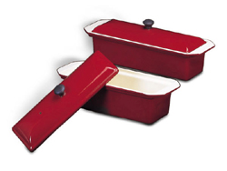 Chasseur Pate Terrine Mold with Lid 1-1/2Qt. Red