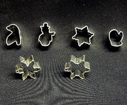 Mini Winter Cookie Cutters, Set of 6 in Metal Container