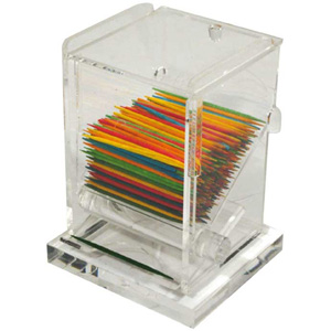 Acrylic Toothpick Dispenser, 3" x 2-1/2" x 4"