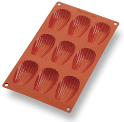 Silicone Bakeware Lg. Madeleines 2.7" x 1.5 x .7" deep. 9 molds per sheet