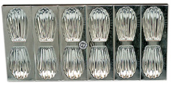 Madeleine Baking Pan Mold, 12 Cavities, Each Cavity 2-3/4" x 1-3/4," Overal Size of Pan 14" x 6 1/2"
