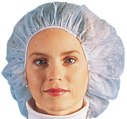 Nurse/Bouffant Cap (Hairnets), White, Box of 100 Pieces
