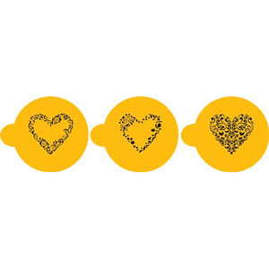 Designer Decorating Cookie and Cappuccino Stencil, Swirl Valentine Heart Designs 3.25 H x 3.5 W