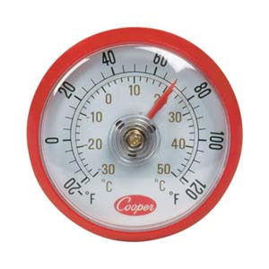 Thermometer, Surface / Window Mount, 2" Diameter