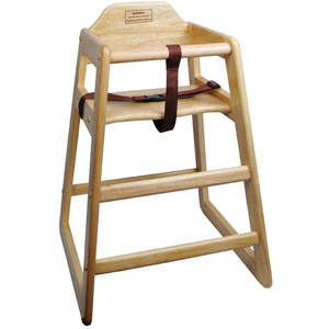 High Chair, Assembled, Natural Wood