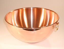 Copper Bowl 10" diam.  4qt.  Capacity