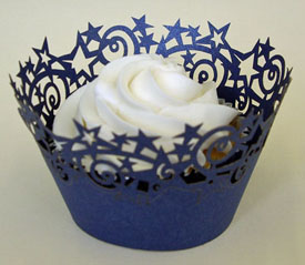 PME Cupcake Wrapper Stars, Midnight Blue, 12 per pack