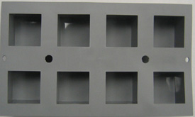 Elastomoule Flexible Cube Mold. 50mm square cube (2" square cube). Overal size 12"x7", CURRENTLY OUT OF STOCK