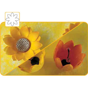 Kit for Shaping Edible Flowers, with Cutting Sheet of 8-Petal Flower 70mm, 28 Cavities