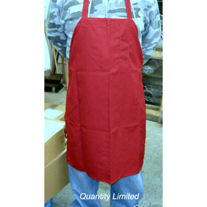 Bib Apron with Pen Pocket, 27" Wide x 40" Long (Including Neck Loop): Dark Red�Quantity Limited