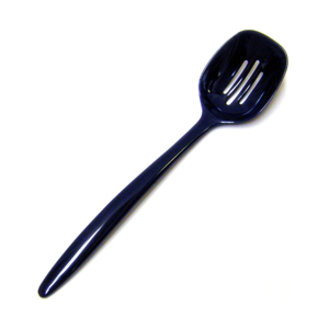 Melamine Slotted Spoon, 12" Long, COBALT BLUE
