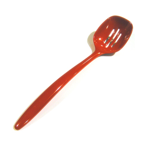 Melamine Slotted Spoon, 12" Long, Red