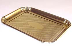 Novacart Gold Pastry & Cake Tray 9-3/8" x 13-5/16," 25 Pieces