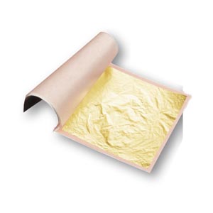 Edible Gold Leaf, 23k. Made in Germany. Pack of 25-3-3/8" square sheets