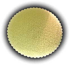 Gold Scalloped Board, 8" diameter. 200 per case. (Sold by case only)