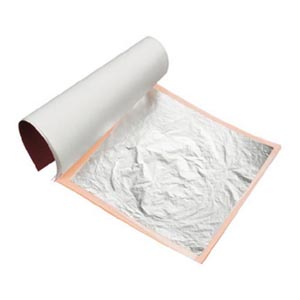 Edible Silver Leaf. Pack of 25 3-3/8 Square Sheets
