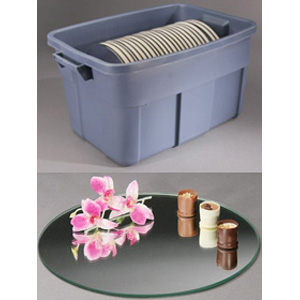 Glass Mirror Centerpiece Kit: Set of 24 Pieces 15 with Storage Case