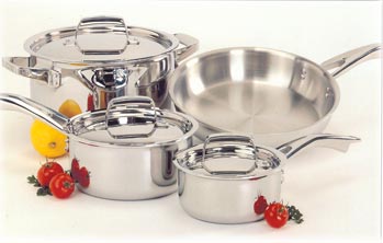 Henckels Classic Clad  7 pc. Set. Set includes 1qt.& 2 qt. Saucepan. 3qt. Saute Pan, 6qt. Stock Pot