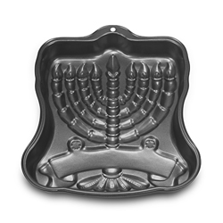 Chanukah Menorah Cake Pan, w/Black Non-Stick Coating