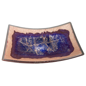 Gourmet Display 10x16 Sushi Plate - Copper & Cobalt Glass